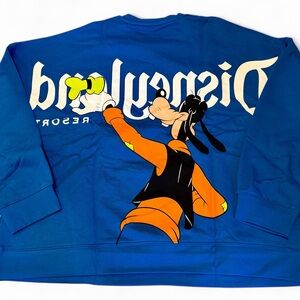 Disney Blue Goofy Graphic Crewneck Sweater-XL